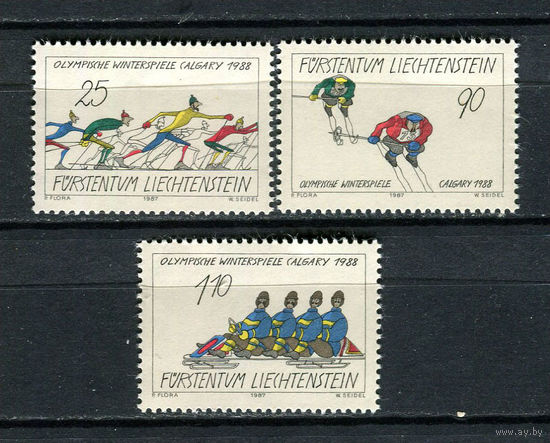 Лихтенштейн - 1987 - Зимние олимпийские игры - [Mi. 934-936] - полная серия - 3 марки. MNH.  (Лот 76HQ)-TG3P2
