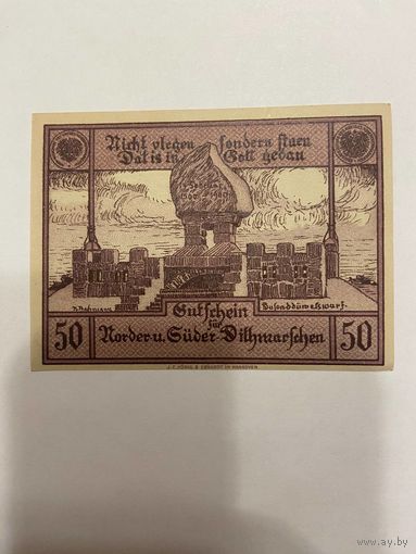 Нотгельд 50 пфеннигов 1921 год. Норден. Веймарская республика - 2201