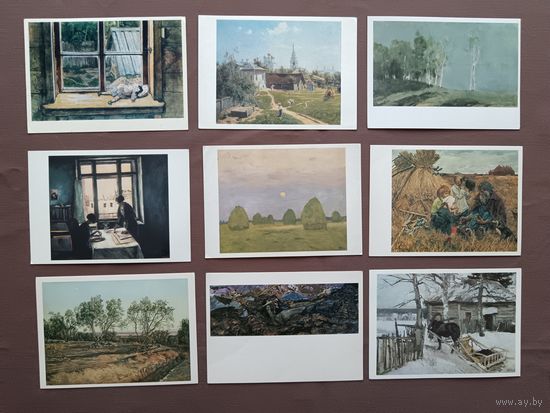 Открытки с картинами из Государственной Третьяковской галереи, цена за 1 шт., а-12-7 (3957)