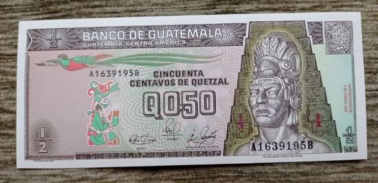 Werty71 Гватемала 0,5 Кетцаль 1989 UNC банкнота
