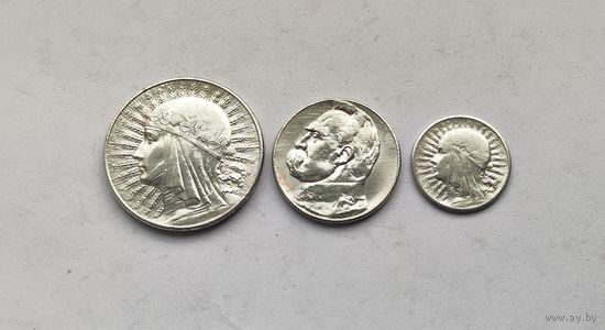 Аукцион с рубля Шикарный лот из трех монет  2-5-10 злотых в коллекциюСмотрите также другие мои лоты