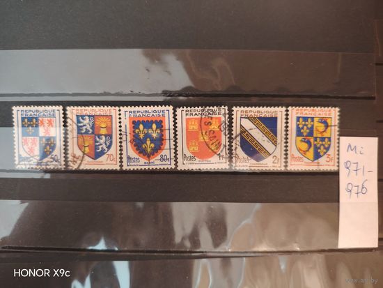 Полная серия Франция Ми 971-976 1953 года