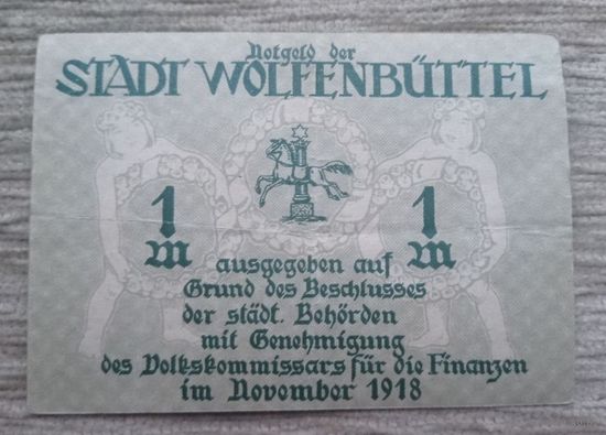 Werty71 Германия 1 марка 1918 Wolfenbuttel Вольфенбюттель банкнота