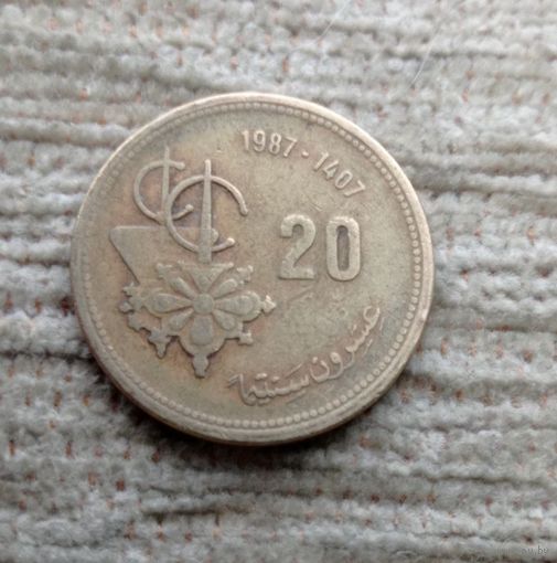 Werty71 Марокко 20 сантимов 1987