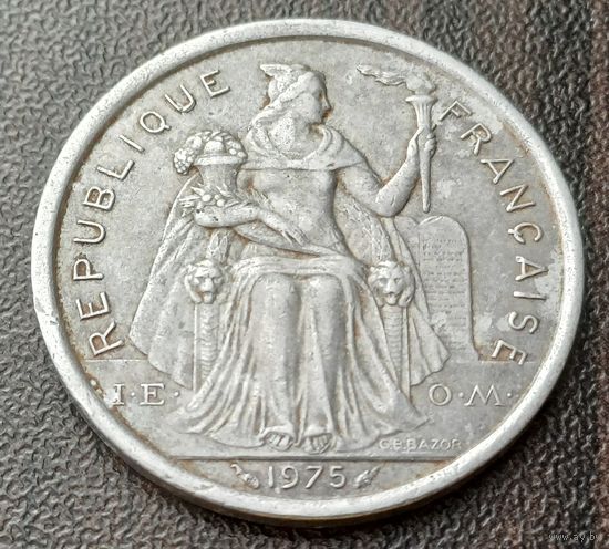 Французская Полинезия 2 франка, 1975     ( 1-14-2 )