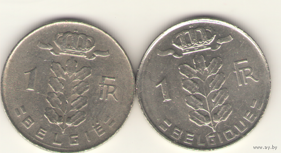 Пара: 1 франк 1973 г. Q: KM#142 и E: KM#143