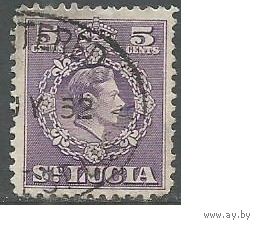 Сент-Люсия. Король Георг VI. 1949г. Mi#124.