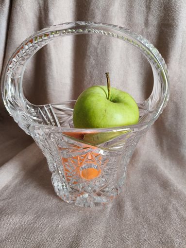 Хрустальная ваза, ваза-корзинка