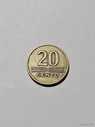 Монета 20 центов Литва 1997 г.