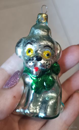Елочные игрушки, стекло, собака, амальгама, толстое  стекло, в идиале