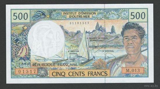Французские Тихоокеанские территории 500 франков 1990 года. Тип Р-1. Состояние UNC!