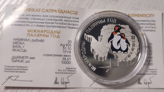 Международный полярный год - 20 руб. Серебро. 2007г.
