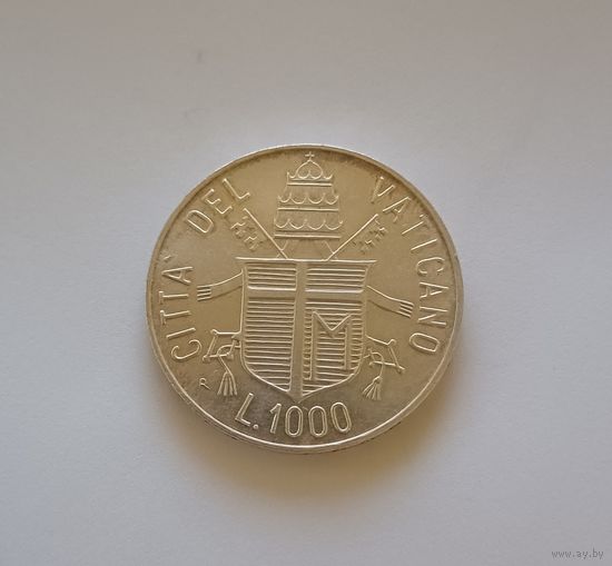 1000 лир. 835пр., 1984 г.	Ватикан. Иоанн Павел II.Тираж 105 000 т.