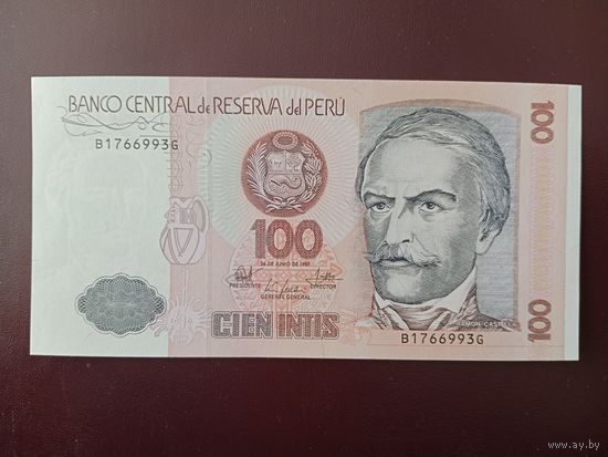 Перу 100 инти 1987 UNC