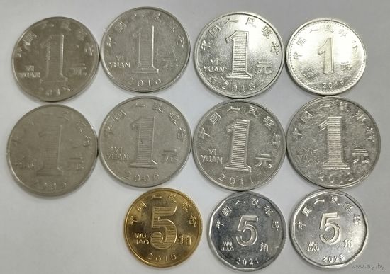 Китай 1 юань и 5 джао