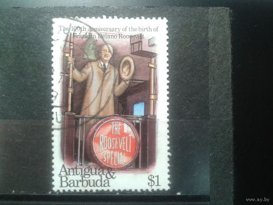 Антигуа и Барбуда, колония Англии, 1982. 100 лет со дня рождения Рузвельта, Mi-1,2 евро гаш.