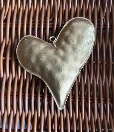 Ёлочная игрушка сердце металл