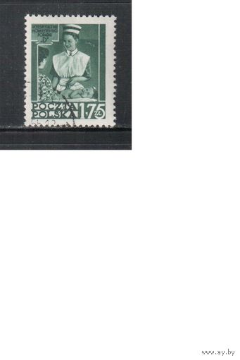 Польша-1953,(Мих.817) гаш.  , Дети, Медсестра
