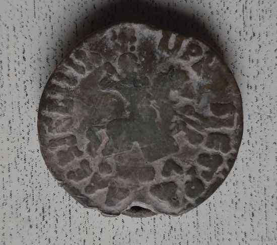 Копейка 1707 года Пётр l , соотношение штемпелей 6/12, фальшак (?).