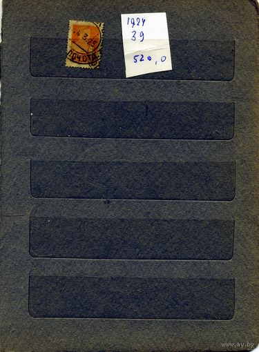 СССР, 1924, СТАНДАРТНЫЙ ВЫПУСК, Заг 39, 1м, гашен