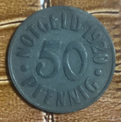 Монета 50 пфеннигов 1920 год. Кассель Веймарская республика.