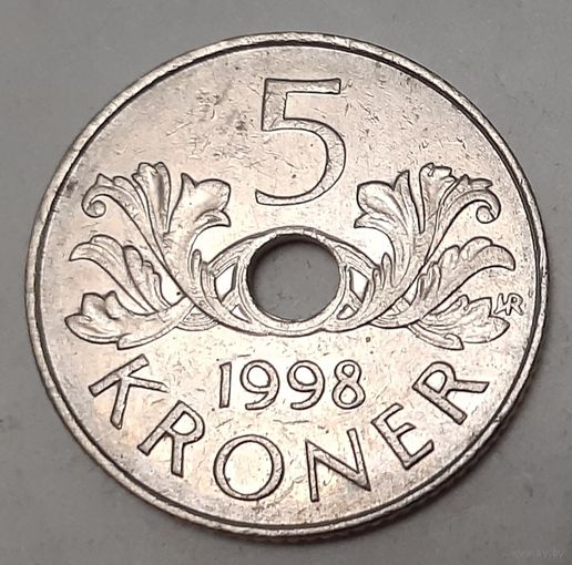 Норвегия 5 крон, 1998 (1-3-37)