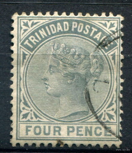 Британские колонии - Тринидад - 1883/84г. - королева Виктория, 4 P - 1 марка - гашёная [Mi 33]. #4-B5-124-A-1