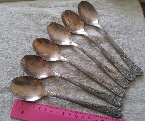 Набор красивых столовых ложечек, СССР, МНЦ. Распродажа коллекции.