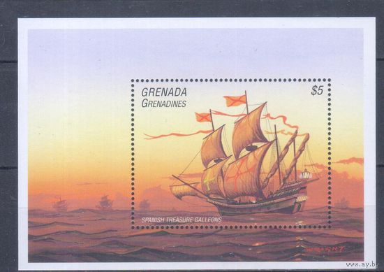 [1578] Гренада-Гренадины 1995. Корабли.Парусники. БЛОК MNH