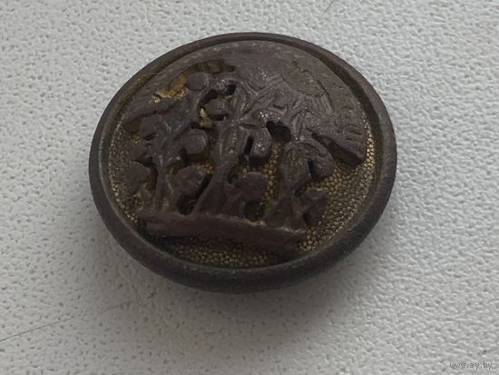 Пуговица с мундира чиновника "ОбшестваБлагородных девиц и прочих институтов"ПОСЕТИ ВИНОГРАД СЕЙ"остатки позолоты