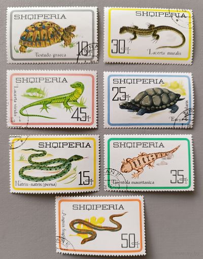 Рептилии. Албания, 1966, с клеем