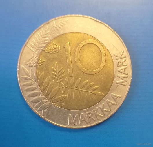 Финляндия 10 марок 1993 год тетерев биметалл