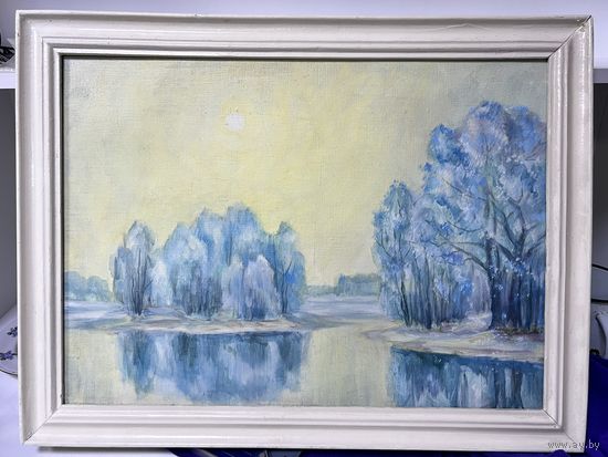 Пейзаж зимка лихоненко и.и. Холст масло 2007 с рубля