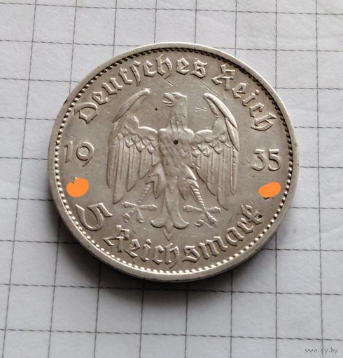 Германия 3 рэйх 5 марок 1935 г