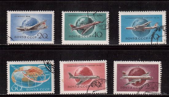 СССР-1958, (Заг.2098-2104)  гаш., Самолеты,6 марок