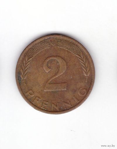 2 пфеннига 1971 G ФРГ. Возможен обмен