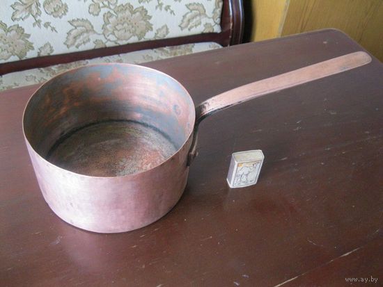 Старинная медная кастрюля (ковш), малая.