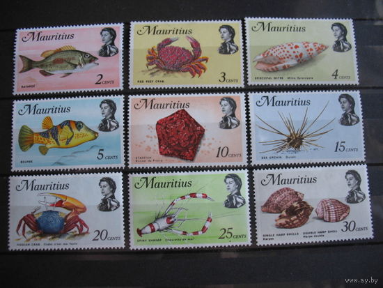 Брит. Маврикий. Фауна  моря. 1969 г.  см. условие.
