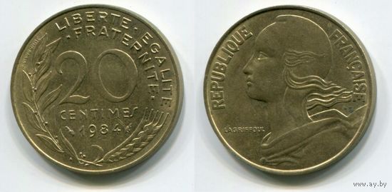 Франция. 20 сантимов (1984, aUNC)