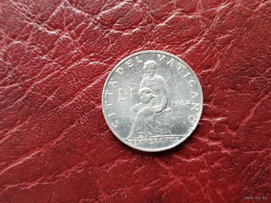 1 лира Ватикан 1964 г.