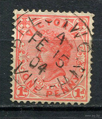 Австралийские штаты - Виктория - 1901/1902 - Королева Виктория 1Р - [Mi.132A] - 1 марка. Гашеная.  (Лот 35HG)-T41P16