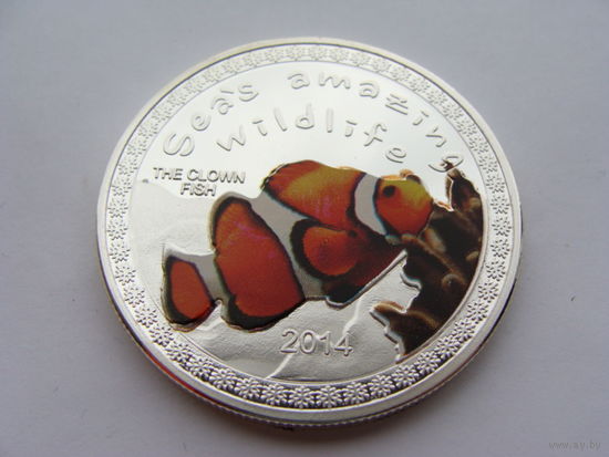 Бурунди. 5000 франков 2014 год UC#209 "Рыбка клоун Clownfish Лев"