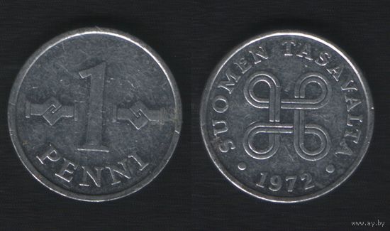 Финляндия km44a 1 пенни 1972 год (p0