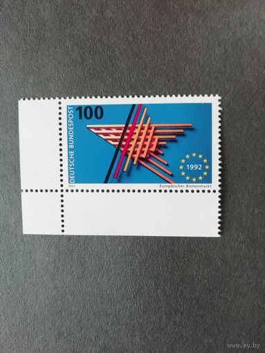 Германия. 1992 Марка "Внутренний рынок Европейского Союза (чистая**) Mi.1644 каталог 2.40 евро