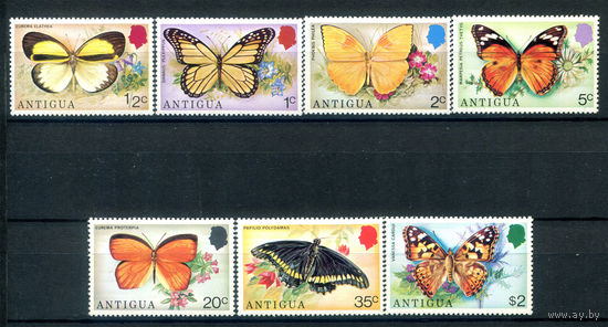 Антигуа - 1975г. - бабочки - 7 марок - полная серия, MNH [Mi 381-387]. #3-WB-Z-1-18
