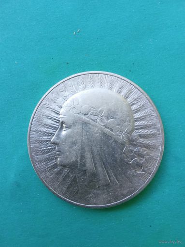 10 злотых 1933 год. Ядвига.