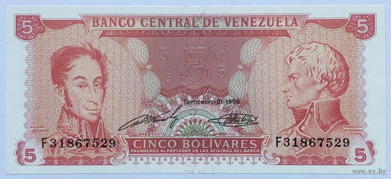 5 боливаров 1989 Венесуэла