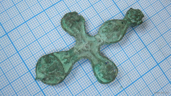 Крестик старинный, нательный. Бронза, литье.