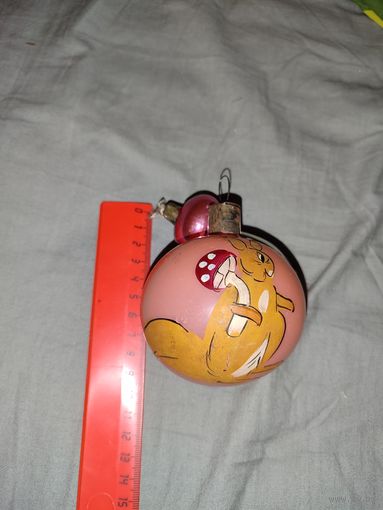 Елочная игрушка СССР. Белка.Шар.