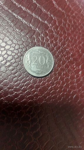 Монета 20 грошей 2022г. Польша. Хорошая!